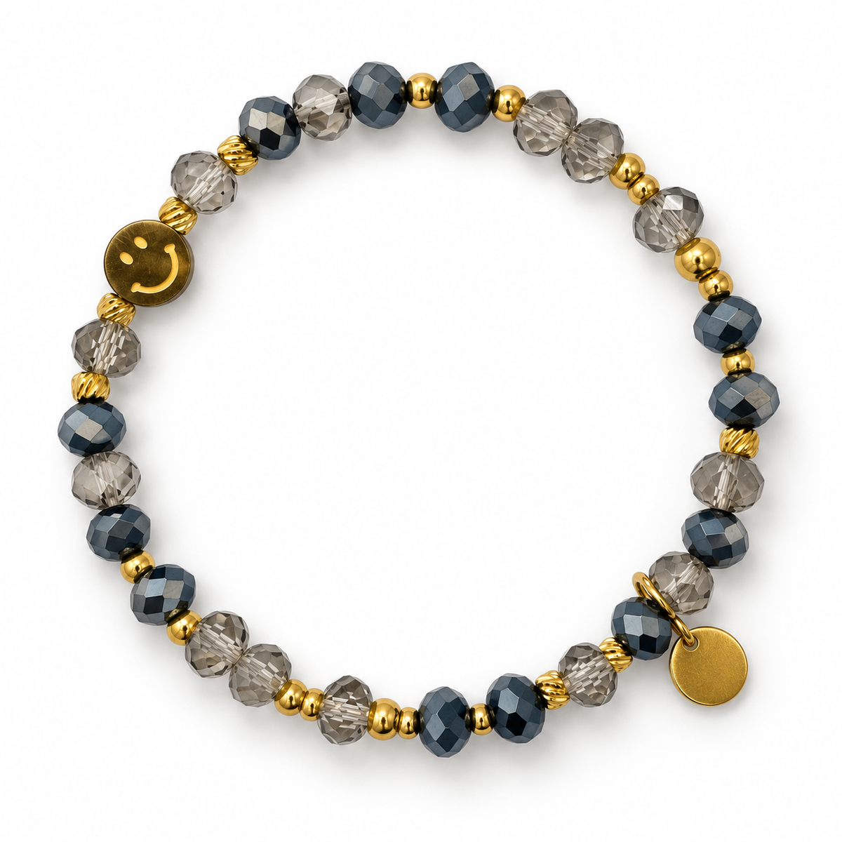 Armband Smiley Facettenmix Vorderseite