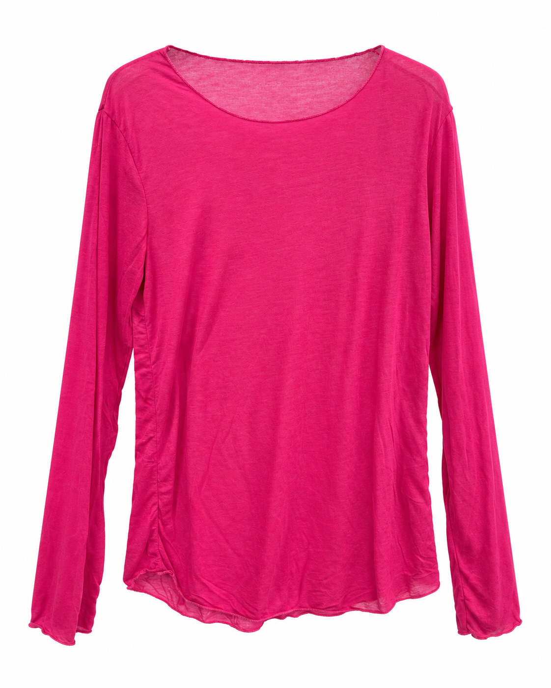 Basic-Langarmshirt Pink auf weißem Hintergrund