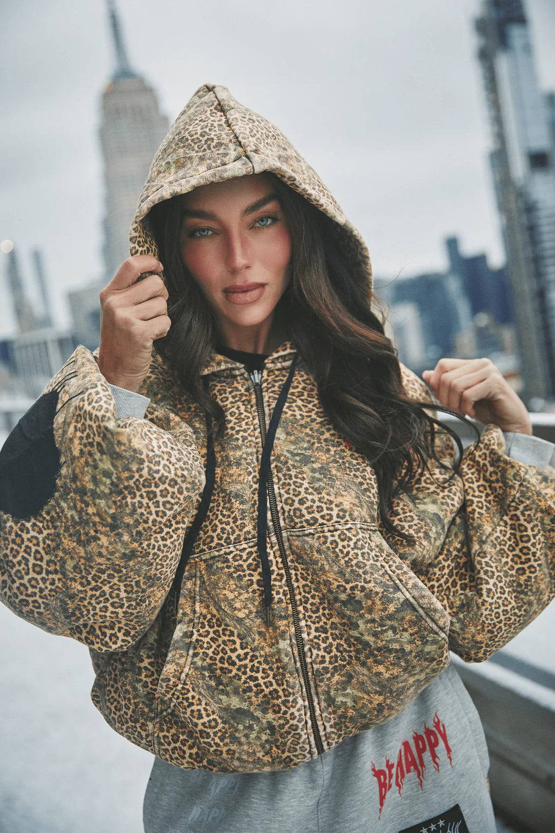 Sabbi LEOPARD PADDED BOMBER