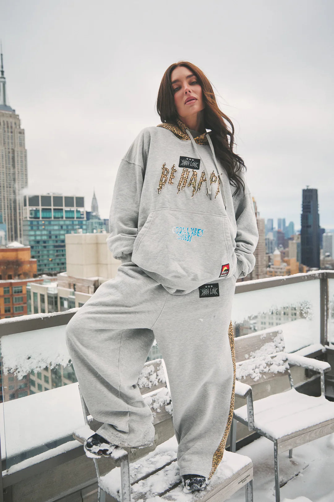 Sabbi BEHAPPY LEOPARD HOODIE