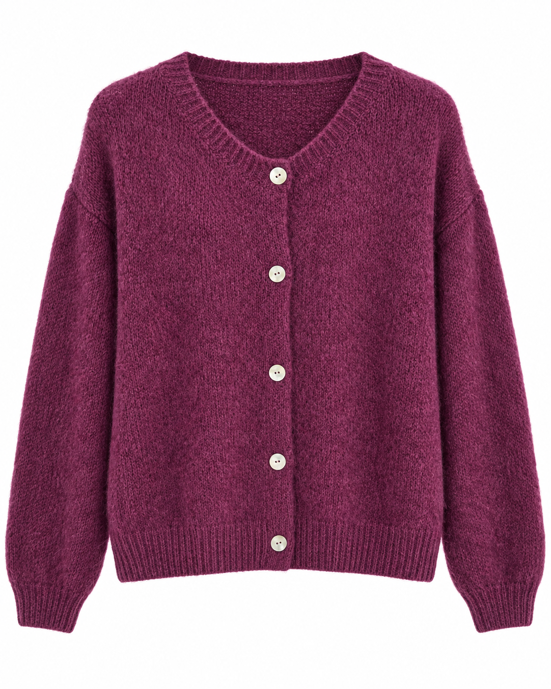 Cardigan Basic Beere