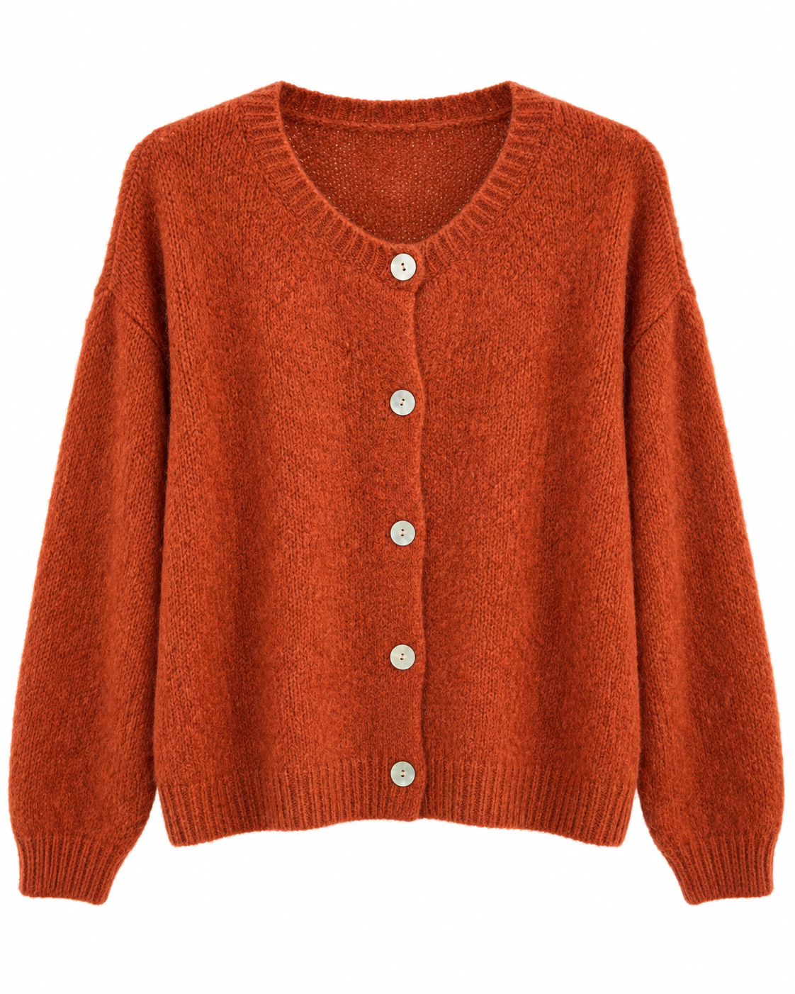 Cardigan Basic Rostbraun