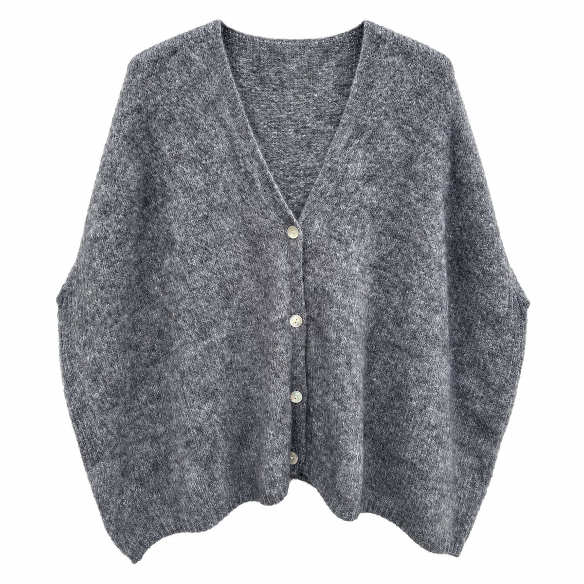 Cardigan Soft Knit Grau Vorderansicht