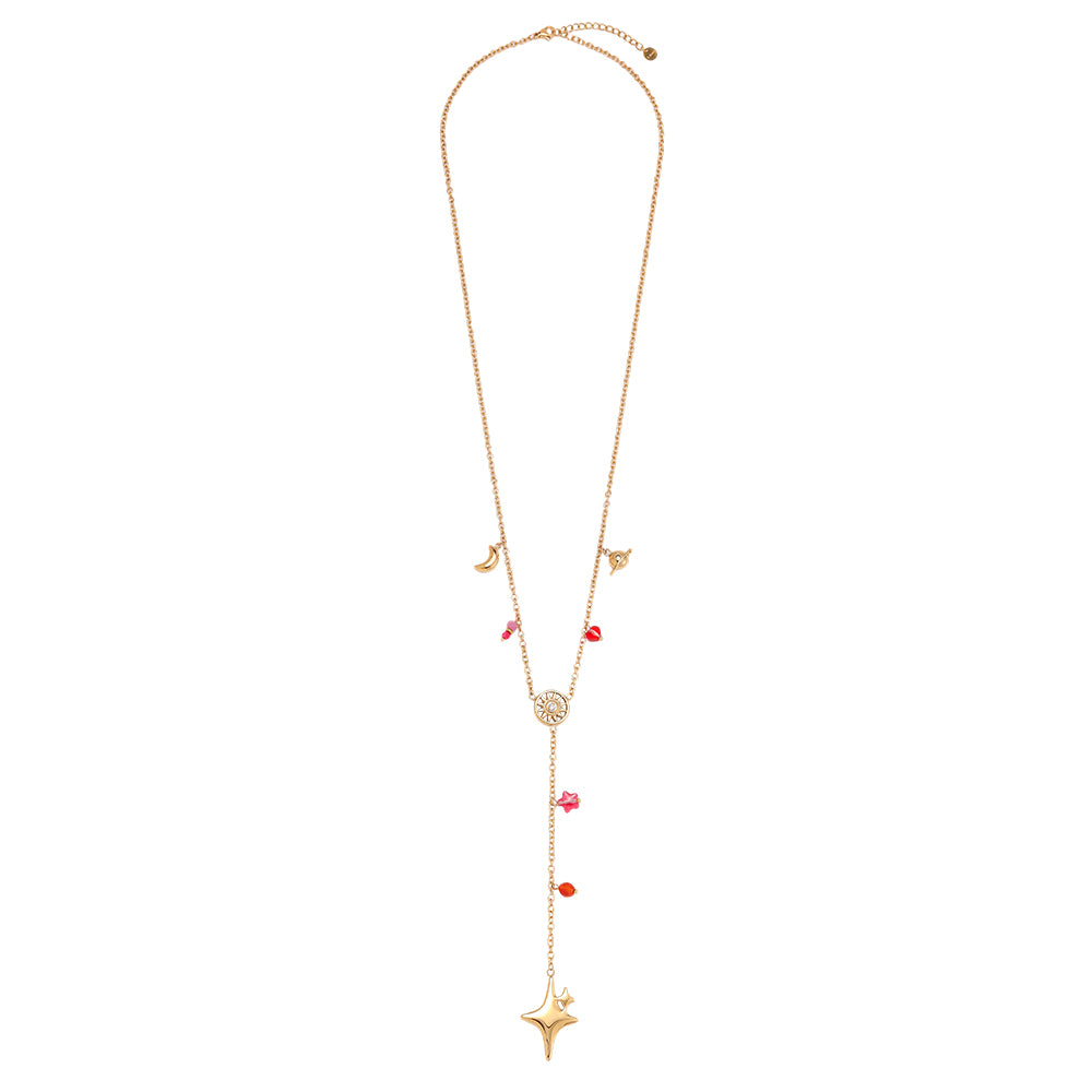Charmkette Gold mit Kristall und Anhängern – Herstellerfoto