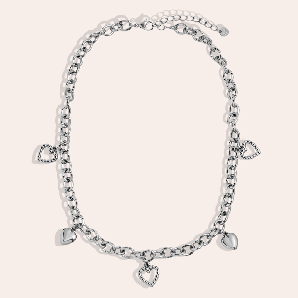 Herz-Charmkette – Silber