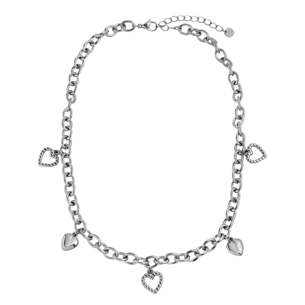 Herz-Charmkette – Silber