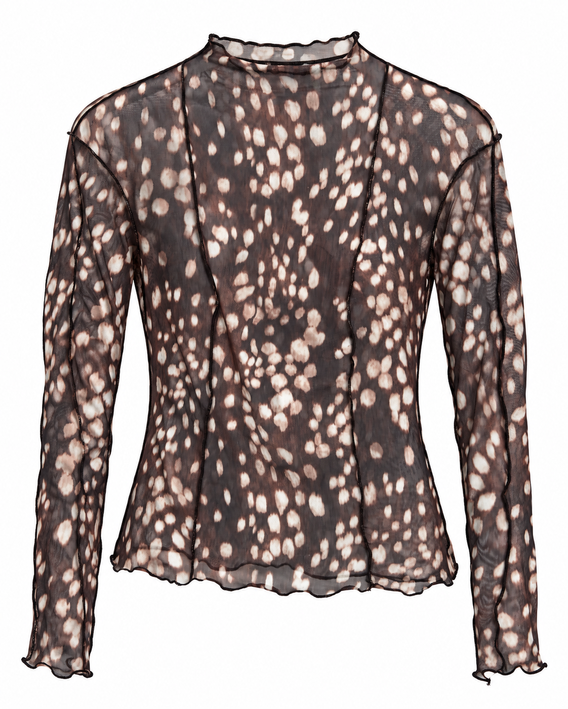 Mesh Longsleeve Animalprint Vorderansicht