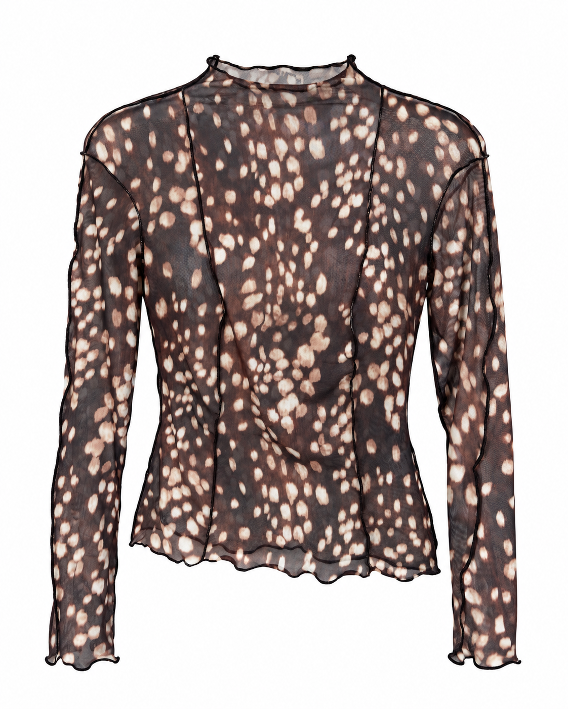 Mesh Longsleeve Animalprint Detail