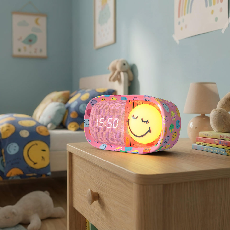 MOB x SmileyWorld Dreamy Clock in Rosa – Lifestyle