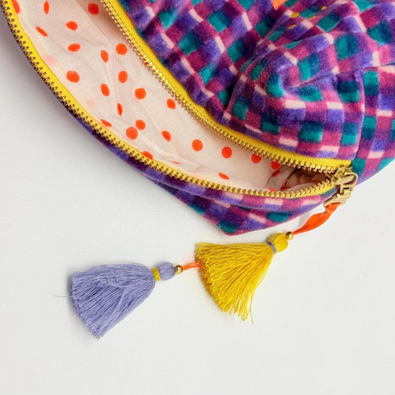 NOI Handmade Kosmetiktasche Velvet Check Mirror XL