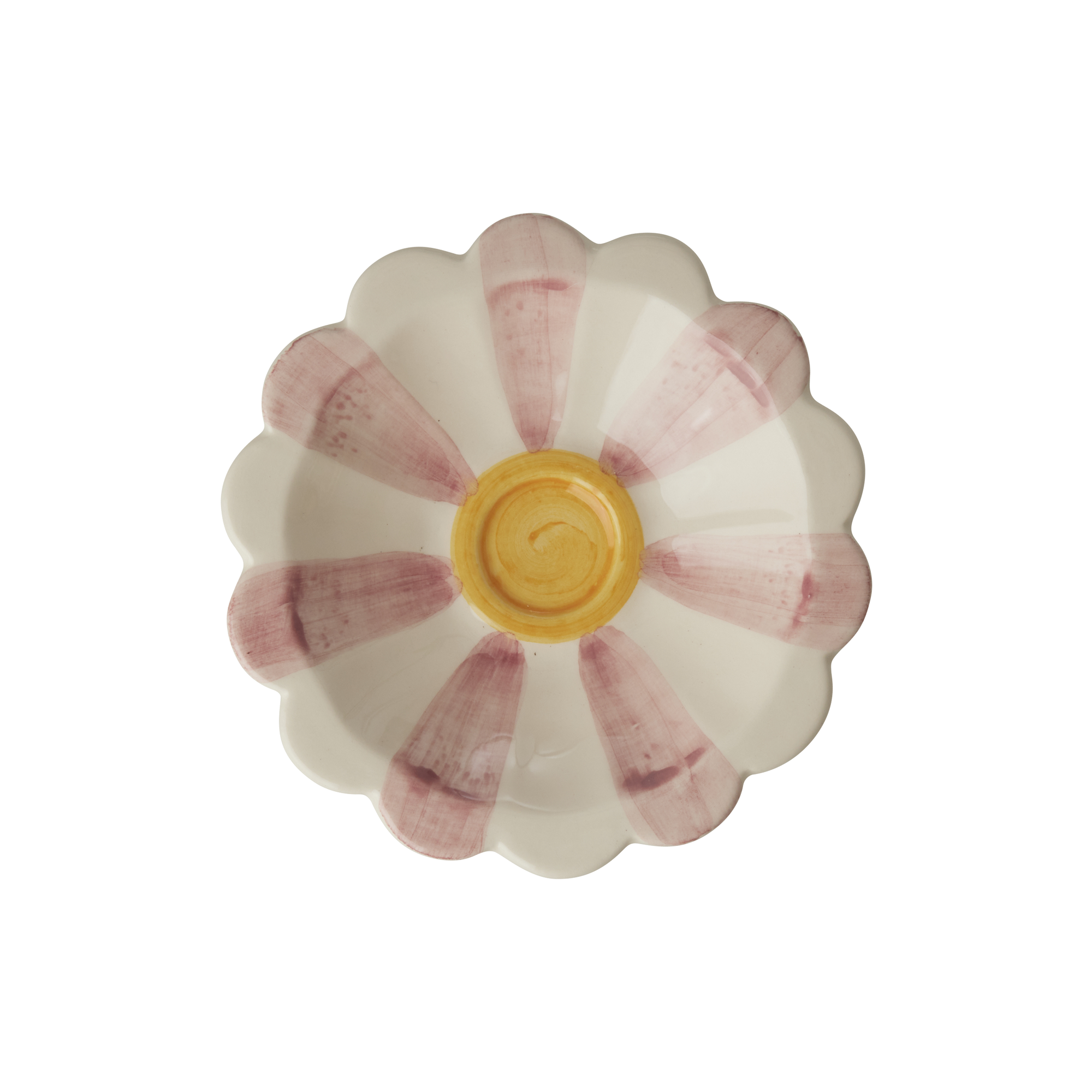 Rice kleines Keramik-Dipschälchen mit pinken Streifen