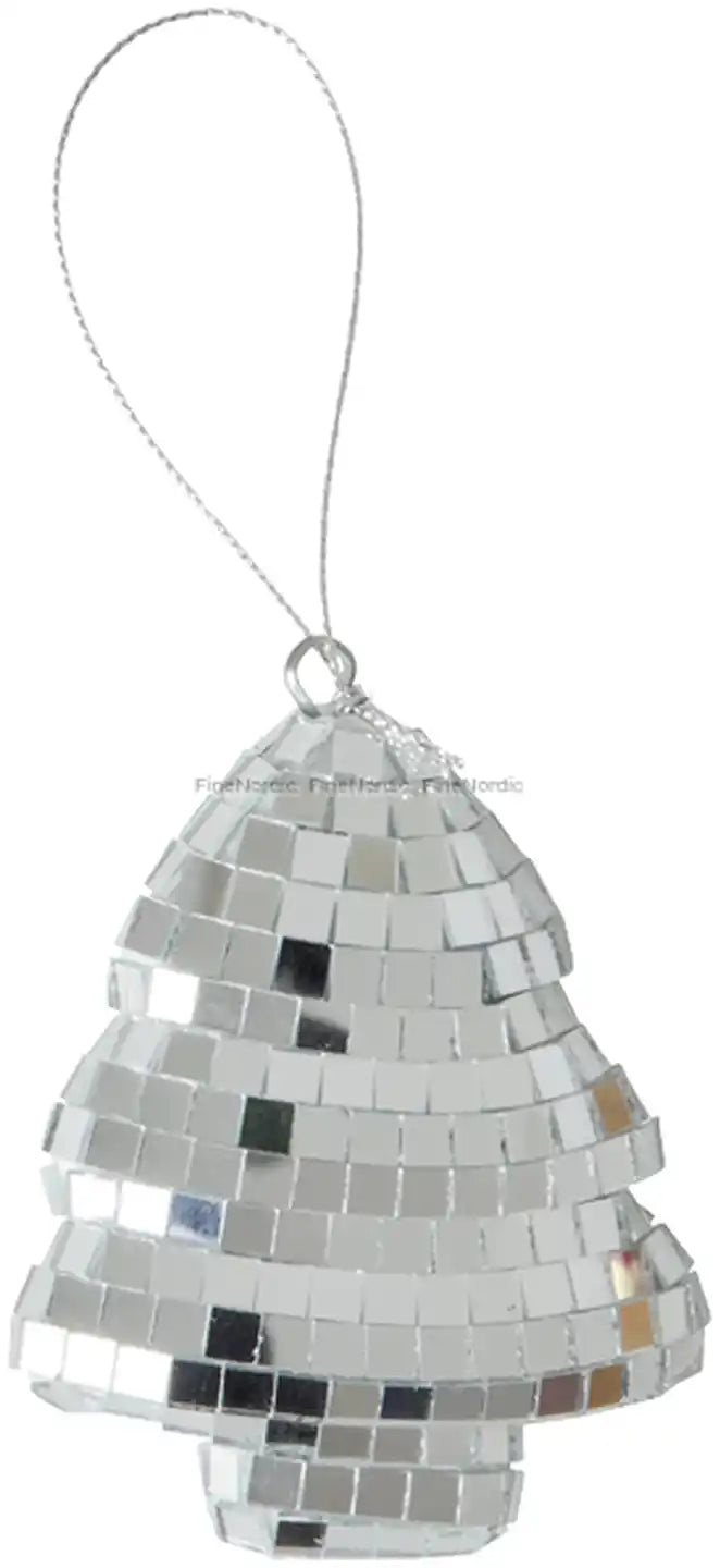 Rice Weihnachts-Disko-Tannenbaum - Silber - Klein