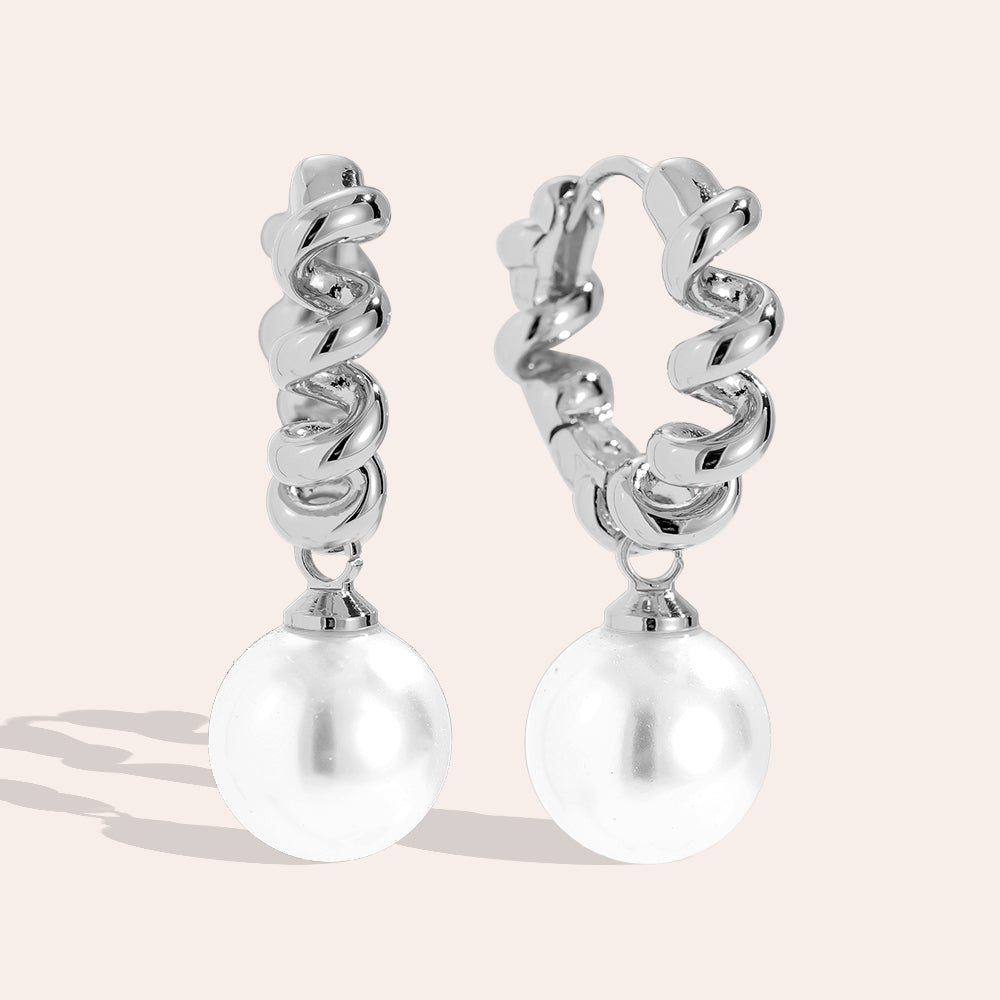 Creolen Perle – Silber