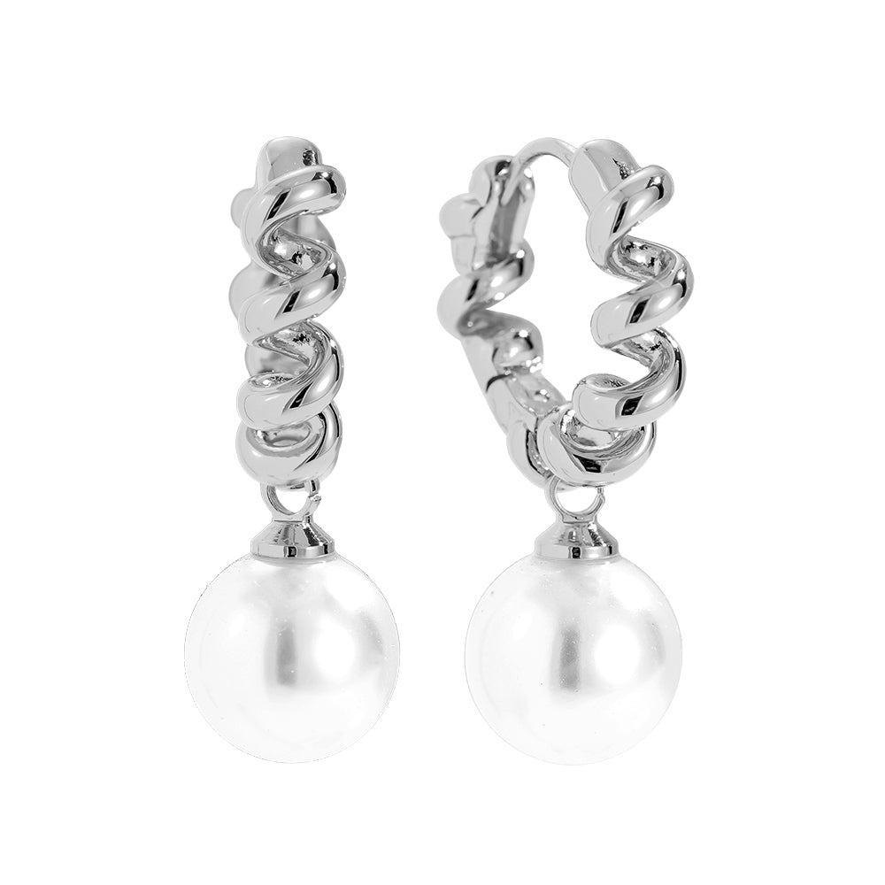 Creolen Perle – Silber