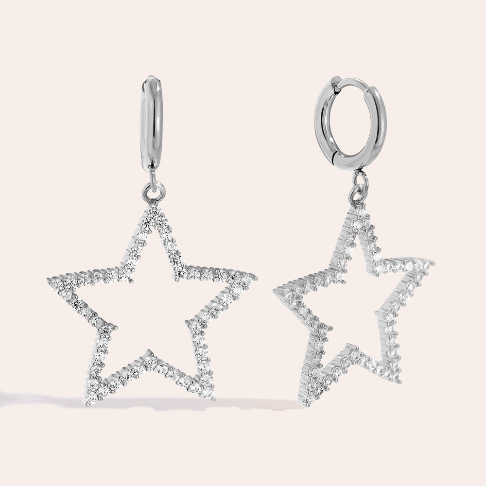 Creolen Stern – Silber