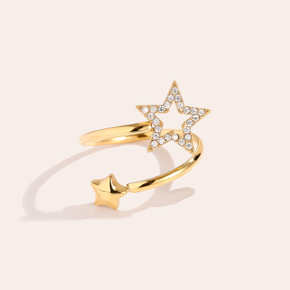 Sternenring Offen – Gold