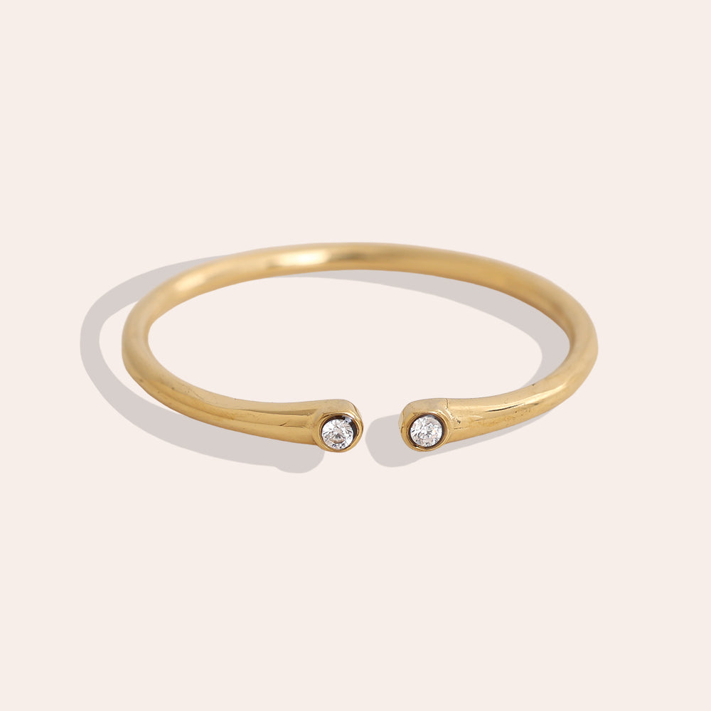 Ring Zirkonia Offen – Gold