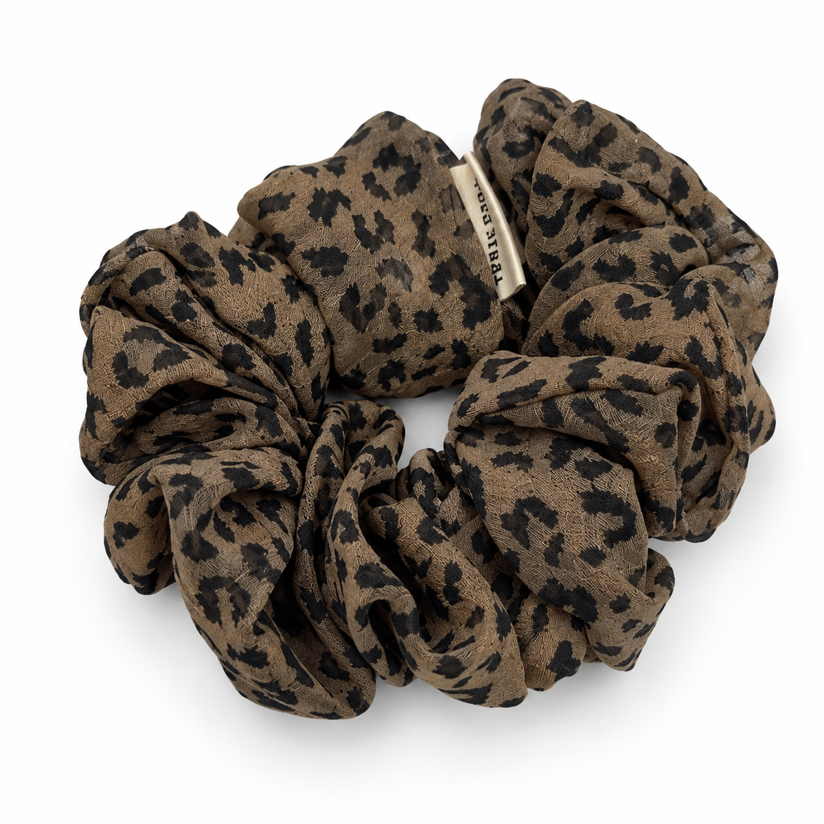 Scrunchie mit Leopardenmuster in Taupe