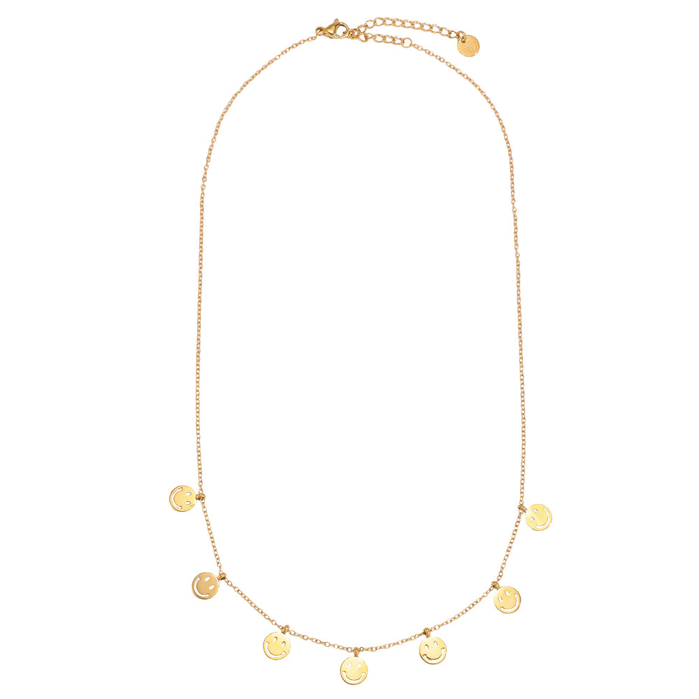 Smiley-Kette Gold