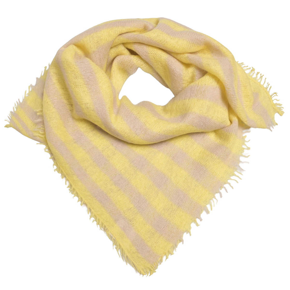 cute stuff Kaschmir-Bandana Stripe in Sorbet Yellow Strawberry